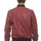 Billionaire Italian Couture Burgundy Leather Men Jacket