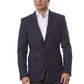 Verri Blue Wool Men Blazer