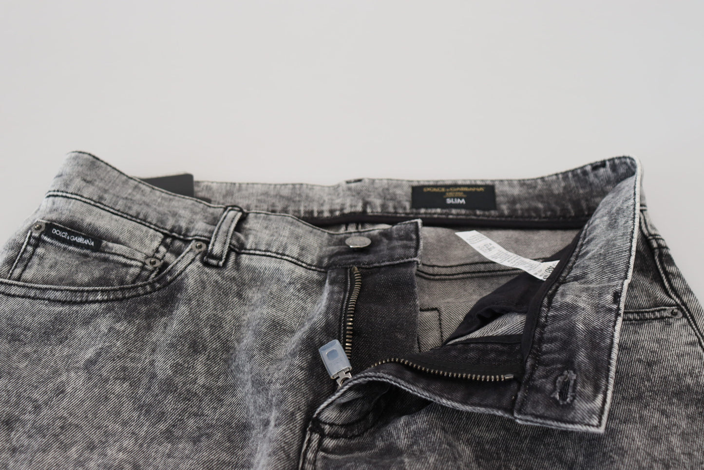 Dolce & Gabbana Elegant Gray Washed Denim Pants