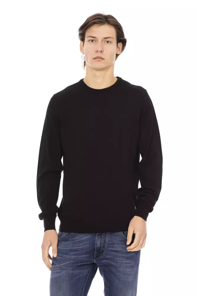 Baldinini Trend Black Fabric Men Sweater