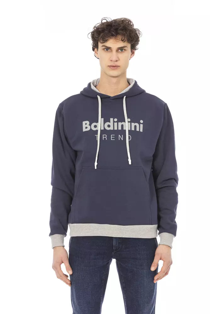 Baldinini Trend Blue Cotton Men Hoodie