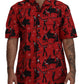 Dolce & Gabbana Elegant Red Jazz Pattern Casual Shirt