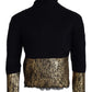 Dolce & Gabbana Stunning Black and Gold Crewneck Sweater