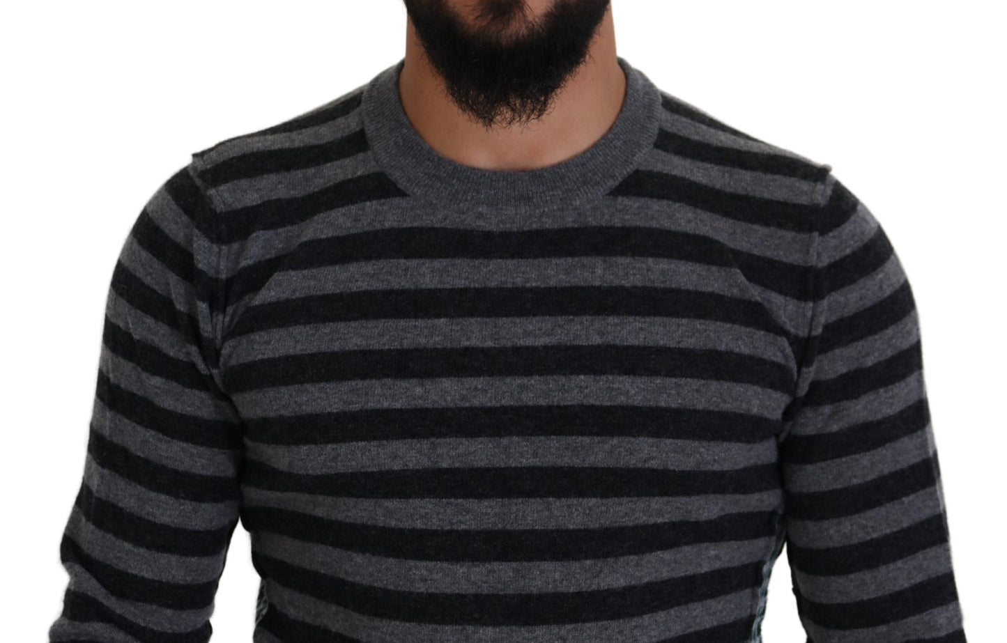 Dolce & Gabbana Elegant Striped Wool Crewneck Sweater