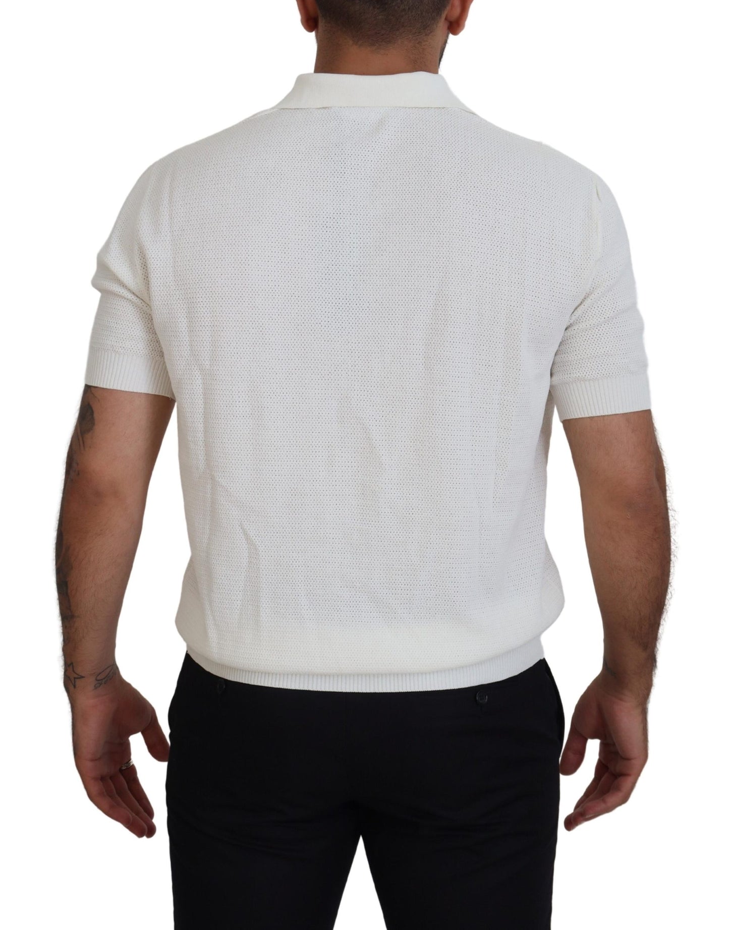 Dolce & Gabbana Ivory White Polo T-Shirt with Classic Elegance