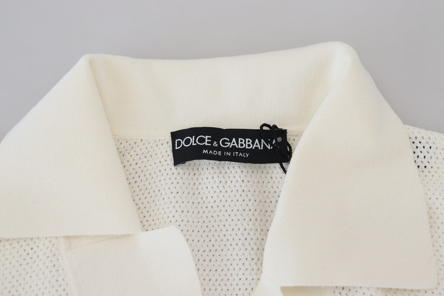 Dolce & Gabbana Ivory White Polo T-Shirt with Classic Elegance