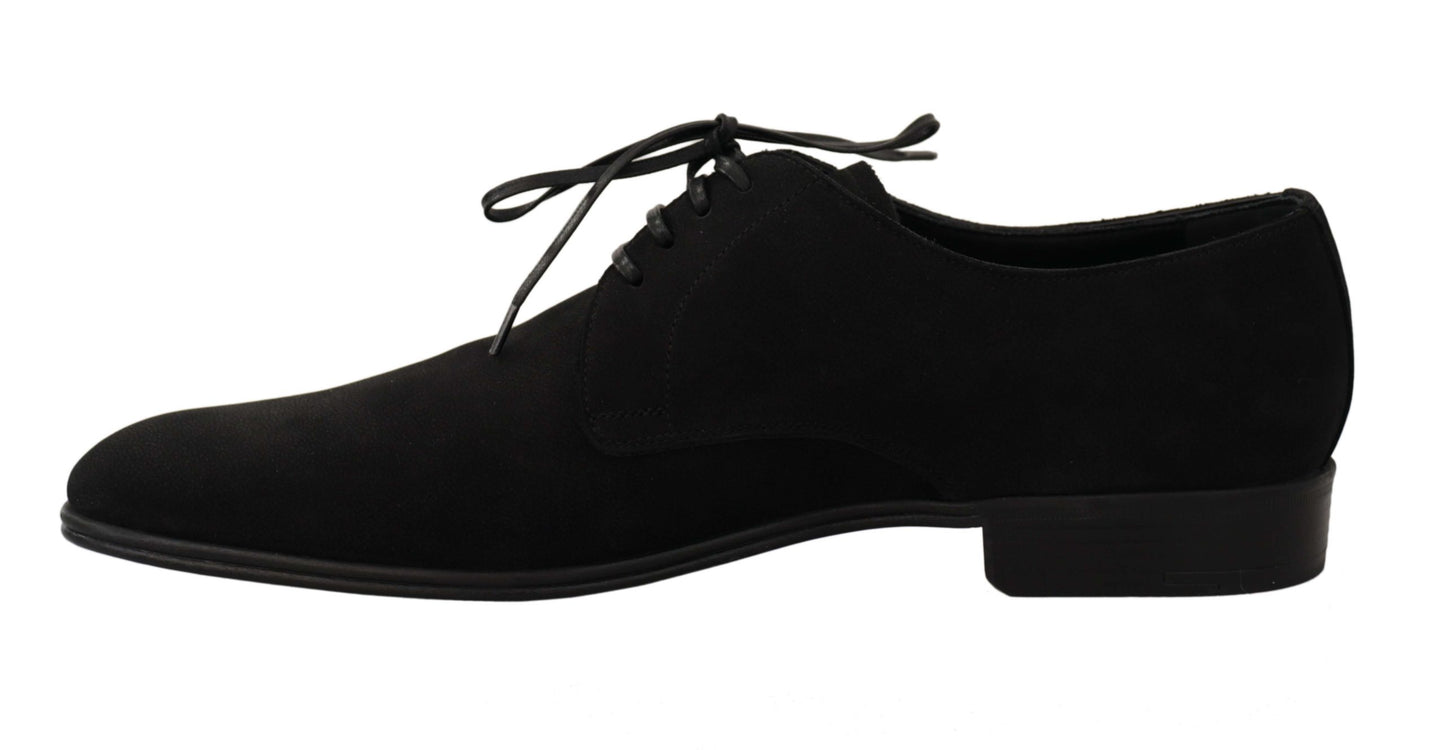 Dolce & Gabbana Elegant Black Leather Derby Dress Shoes