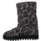 Dolce & Gabbana Elegant Gray Leopard Mid Calf Boots