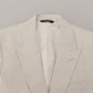 Dolce & Gabbana Elegant White Sicilia Single Breasted Blazer