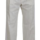 Dolce & Gabbana Elegant White Striped MainLine Trousers