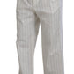 Dolce & Gabbana Elegant White Striped MainLine Trousers