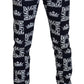 Dolce & Gabbana Elegant Crown Print Denim Pants