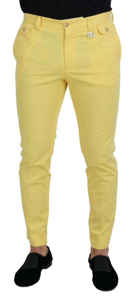 Dolce & Gabbana Sun-Kissed Yellow Cotton Trousers