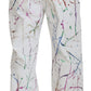 Dolce & Gabbana Chic White Splash Print Denim Pants