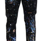 Dolce & Gabbana Exquisite Color Splash Print Denim Pants