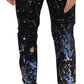 Dolce & Gabbana Exquisite Color Splash Print Denim Pants