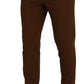 Dolce & Gabbana Elegant Brown Virgin Wool Pants - Italian Crafted