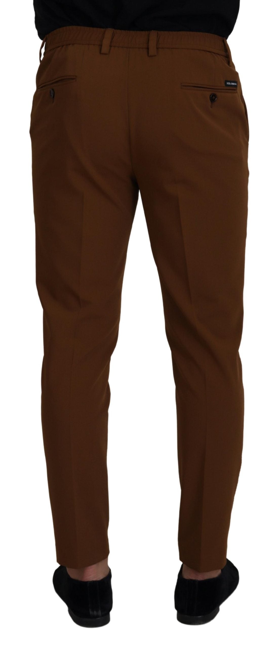 Dolce & Gabbana Elegant Brown Virgin Wool Pants - Italian Crafted