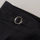 Dolce & Gabbana Elegant Dark Grey Wool Silk Pants