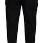 Dolce & Gabbana Sleek Black Italian Designer Pants with Side Buckle