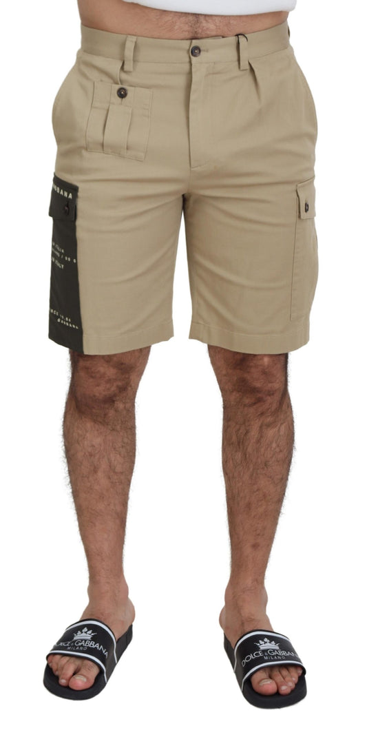 Dolce & Gabbana Elegant Beige Cotton Blend Designer Shorts