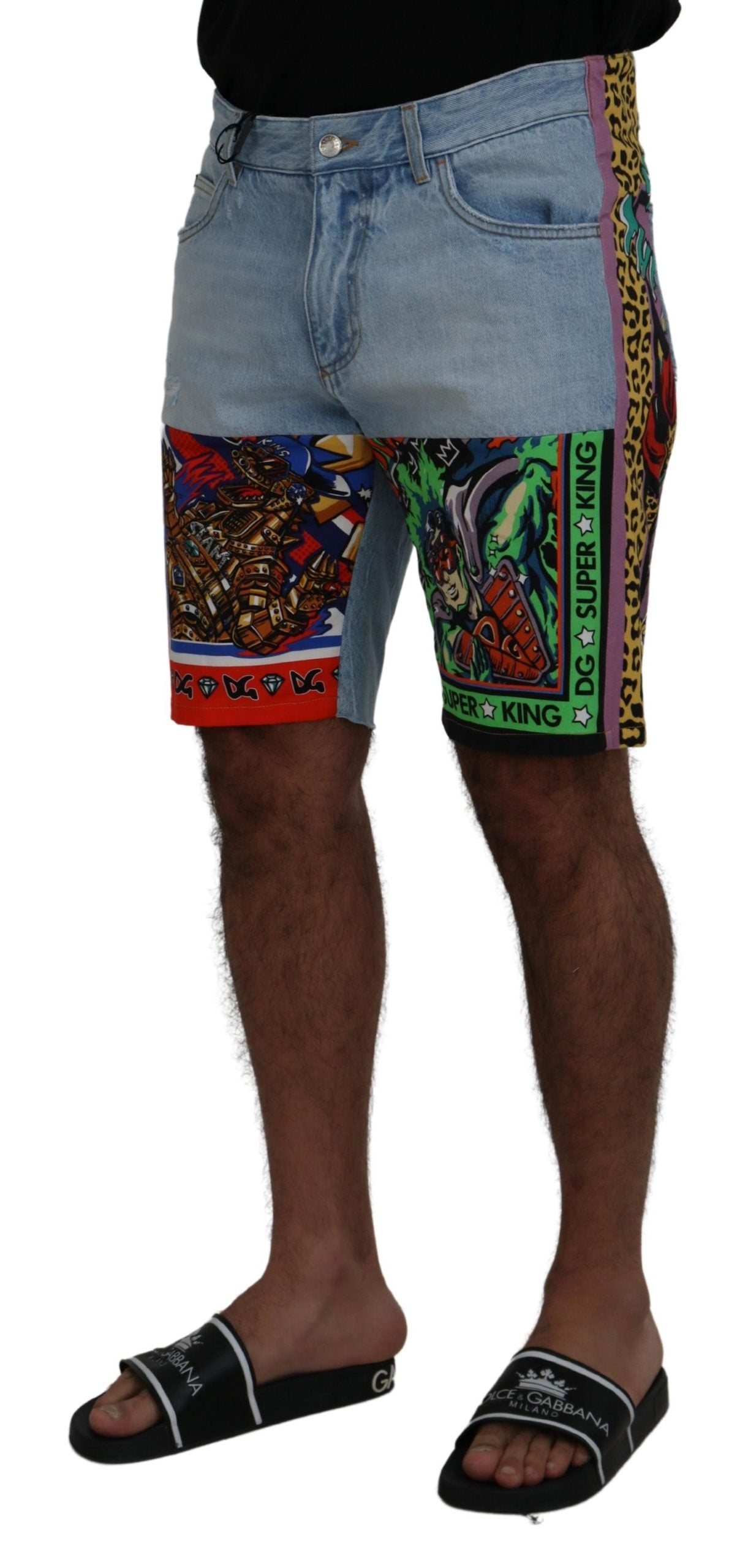 Dolce & Gabbana Multicolor Cotton Designer Shorts for Men