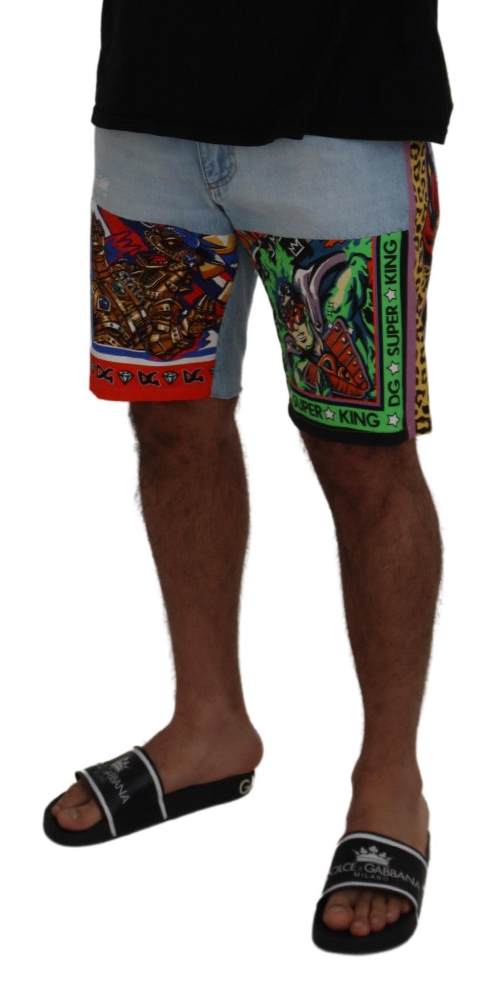 Dolce & Gabbana Multicolor Cotton Designer Shorts for Men