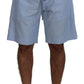 Dolce & Gabbana Elegant Light Blue Linen-Cotton Summer Shorts