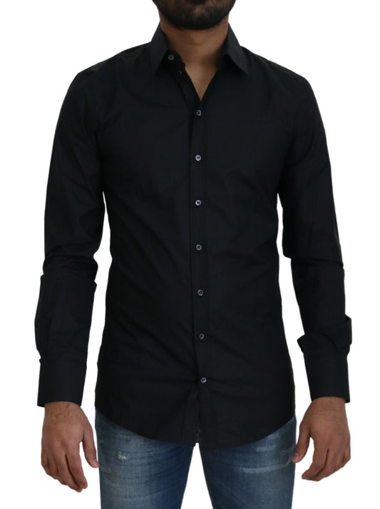 Dolce & Gabbana Elegant Black Slim Fit Cotton Shirt