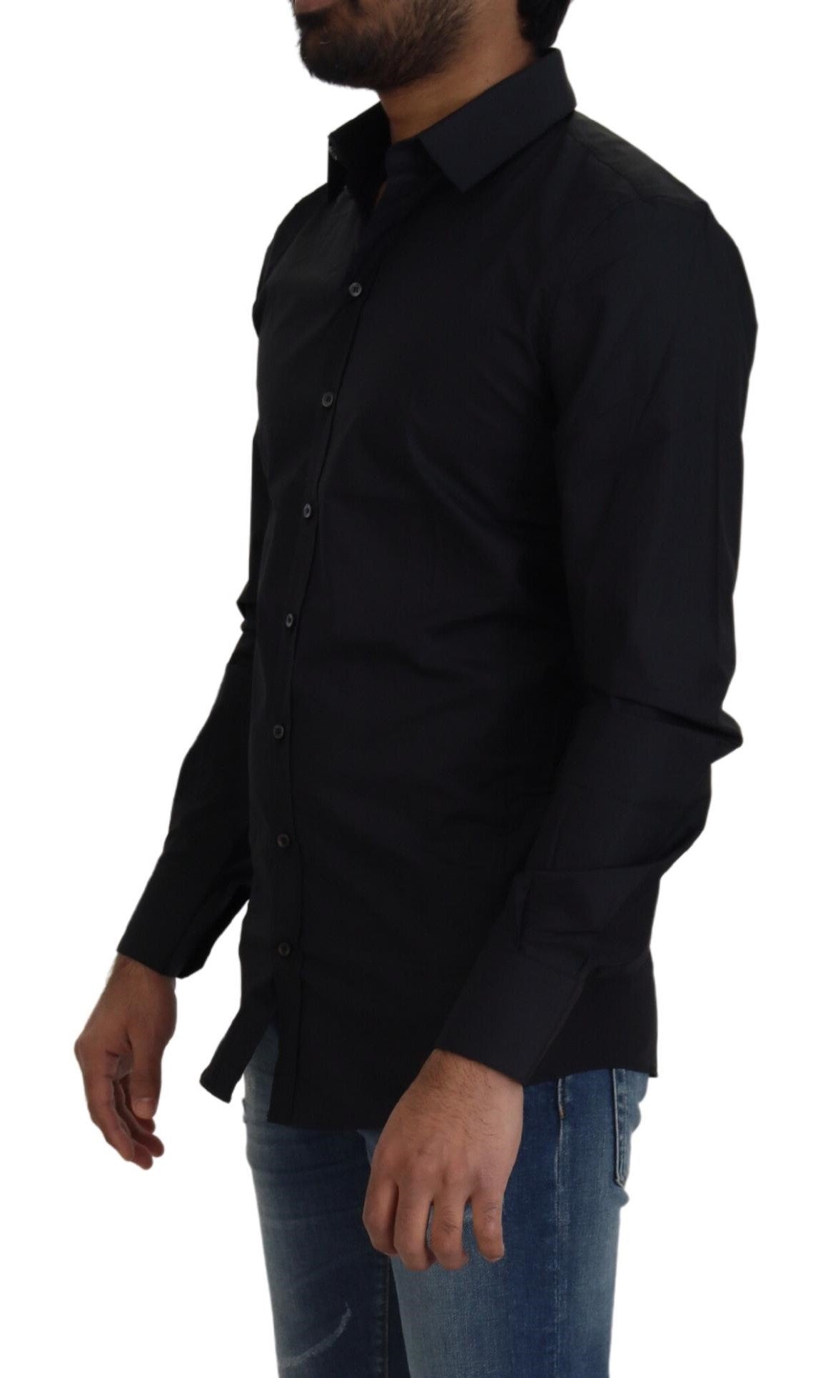 Dolce & Gabbana Elegant Black Slim Fit Cotton Shirt