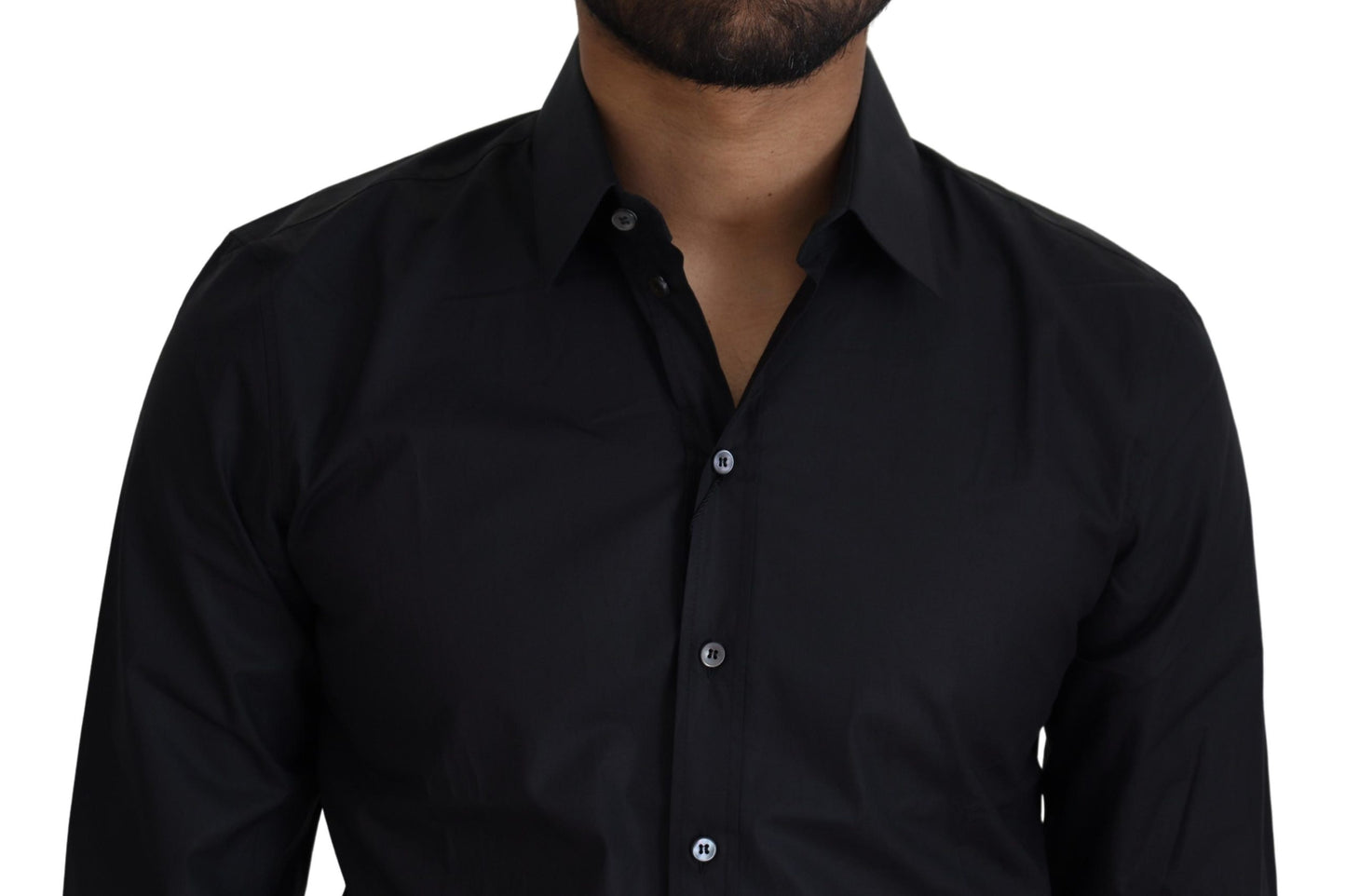 Dolce & Gabbana Elegant Black Slim Fit Cotton Shirt