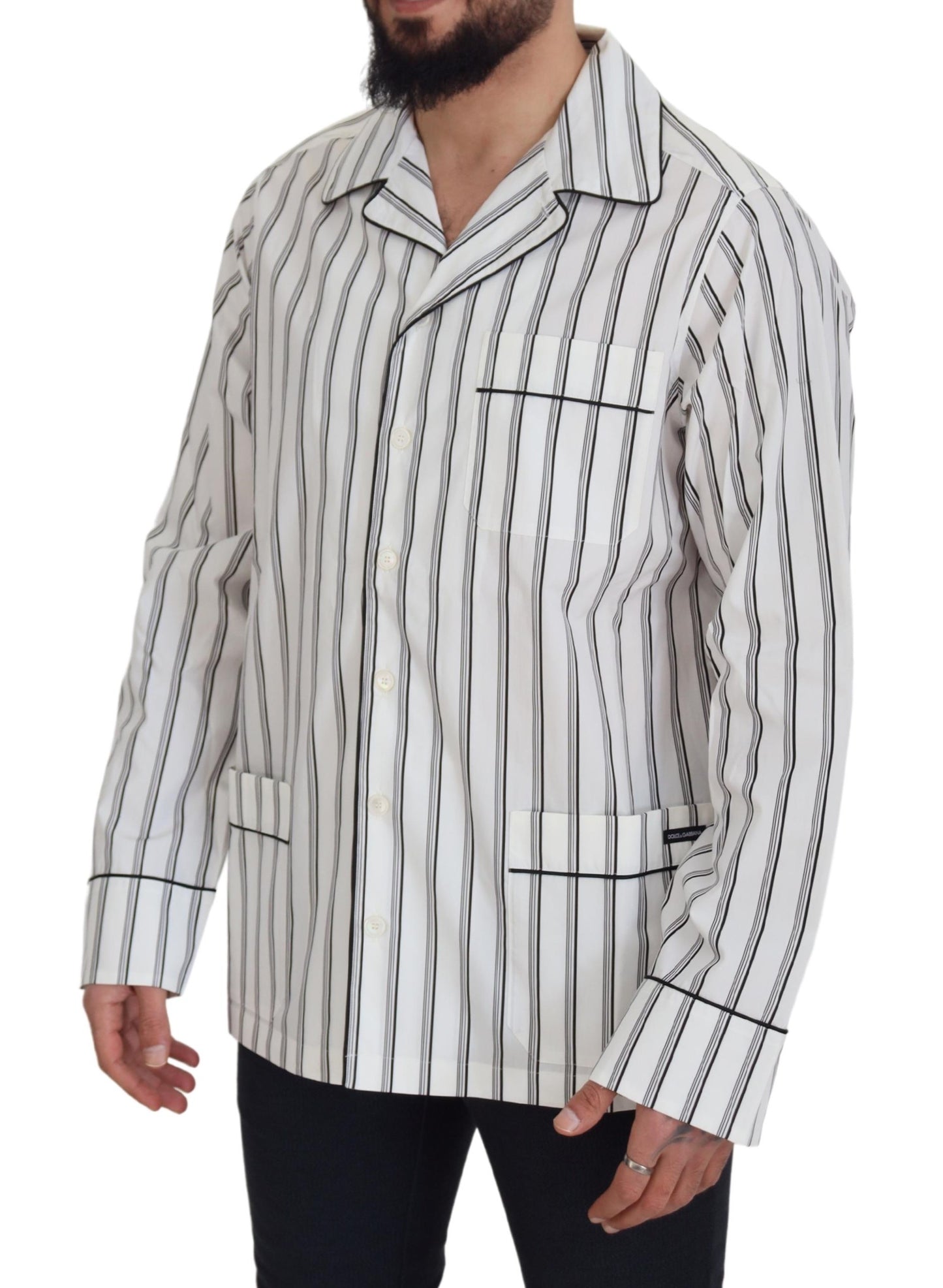 Dolce & Gabbana Elegant Striped Cotton Nightshirt