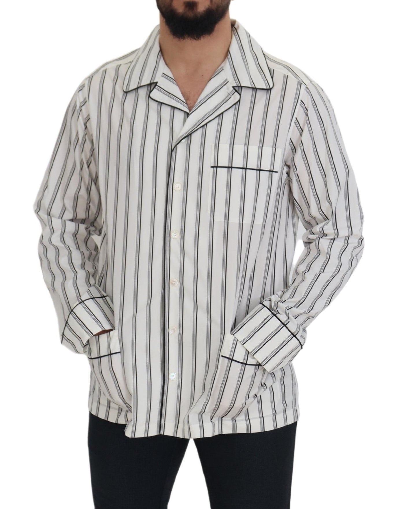 Dolce & Gabbana Elegant Striped Cotton Nightshirt