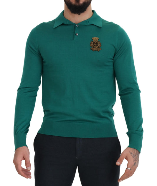 Dolce & Gabbana Elegant Cashmere Silk Green Pullover Sweater