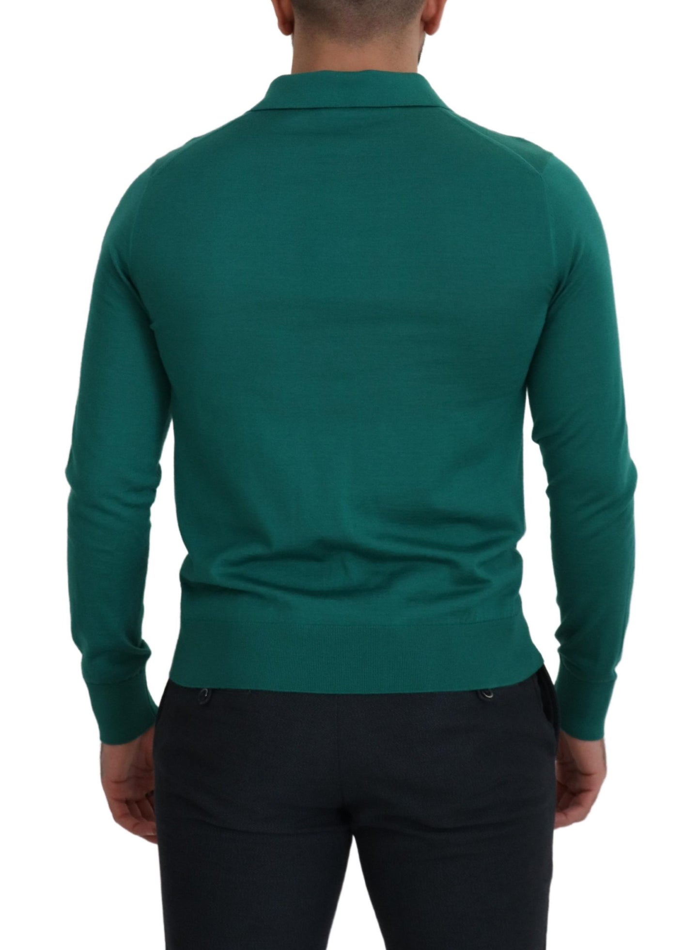 Dolce & Gabbana Elegant Cashmere Silk Green Pullover Sweater