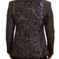 Dolce & Gabbana Elegant Bronze Brown Monkey Print Silk Blazer