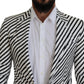 Dolce & Gabbana Elegant White Striped Single Breasted Blazer