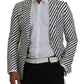 Dolce & Gabbana Elegant White Striped Single Breasted Blazer