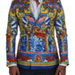 Dolce & Gabbana Elegant Silk Double-Breasted Dragon Blazer