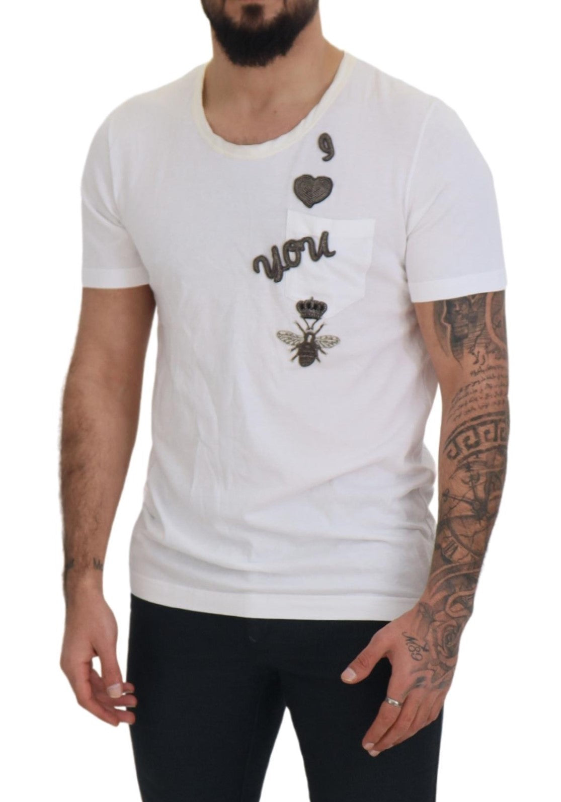 Dolce & Gabbana Elegant White Crewneck Cotton Silk Tee