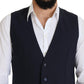 Dolce & Gabbana Elegant Dark Blue Formal Dress Vest