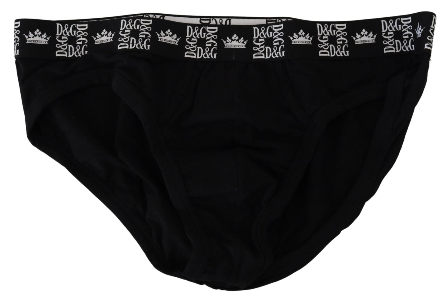 Dolce & Gabbana Elegant Black Designer Briefs with Logo Waistband