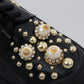 Dolce & Gabbana Timeless Black Leather Derby Flats with Glam Accents