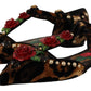 Dolce & Gabbana Floral Embellished Leopard T-Strap Sandals