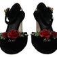 Dolce & Gabbana Elegant Floral Embellished Heels Sandals