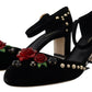 Dolce & Gabbana Elegant Floral Embellished Heels Sandals