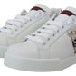 Dolce & Gabbana Chic White Portofino Leather Sneakers