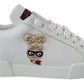 Dolce & Gabbana Chic White Portofino Leather Sneakers