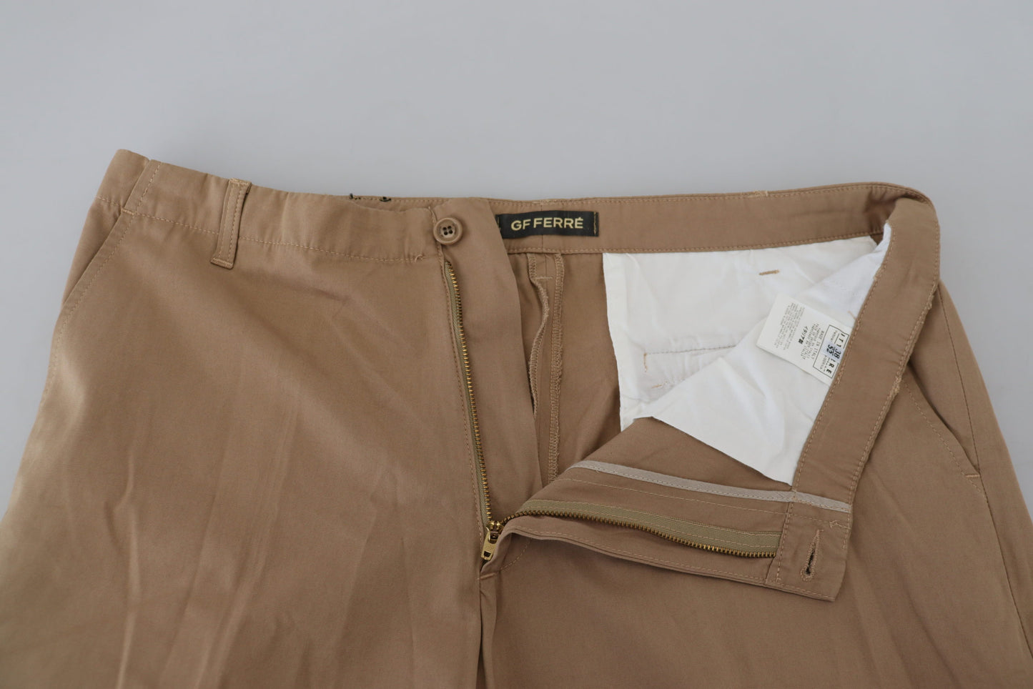 GF Ferre Elegant Brown Straight Fit Chinos