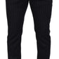 Dolce & Gabbana Elegant Black Striped Wool Blend Trousers